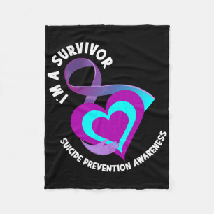 I'm A Survivor Support Suicide Prevention Awarenes Fleece Blanket
