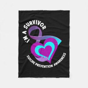 Im A Survivor Support Suicide Prevention Awareness Fleece Blanket