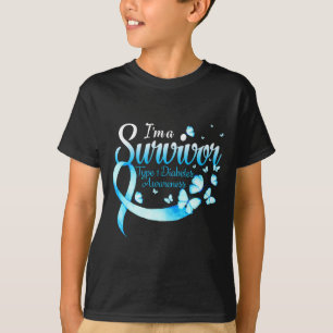 I'm A Survivor Type 1 Diabetes Awareness Butterfly T-Shirt