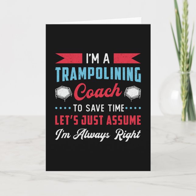 I'm A Trampolining Coach Trampoline Jump Gymnast Card (Front)