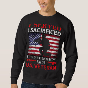I'm A U S Veteran Usa Flag Retired Vintage Sweatshirt