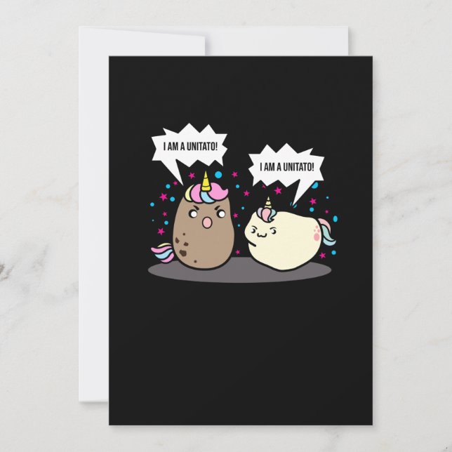 I'm A Unitato Unicorn Potato Funny Vegetable Fries Invitation (Front)