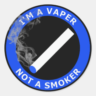 I'M A VAPER, NOT A SMOKER CLASSIC ROUND STICKER
