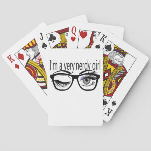 I'm a Very Nerdy Girl with Purple Eye Shadow Playing Cards