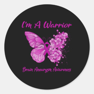 I'm A Warrior Brain Aneurysm Awareness 1 Classic Round Sticker