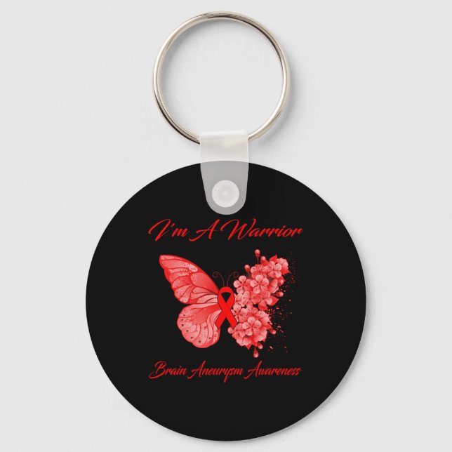 I'm A Warrior Brain Aneurysm Awareness  Keychain (Front)
