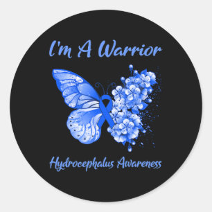 I'm A Warrior Hydrocephalus Awareness  Classic Round Sticker