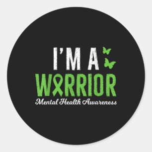 Im A Warrior Mental Health Awareness Support Warri Classic Round Sticker