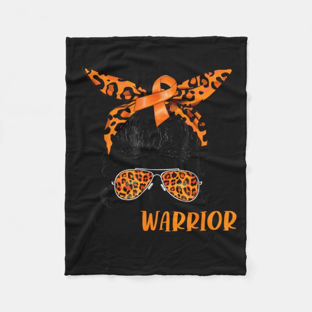 Im A Warrior Multiple Sclerosis Awareness Messy Bu Fleece Blanket (Front)