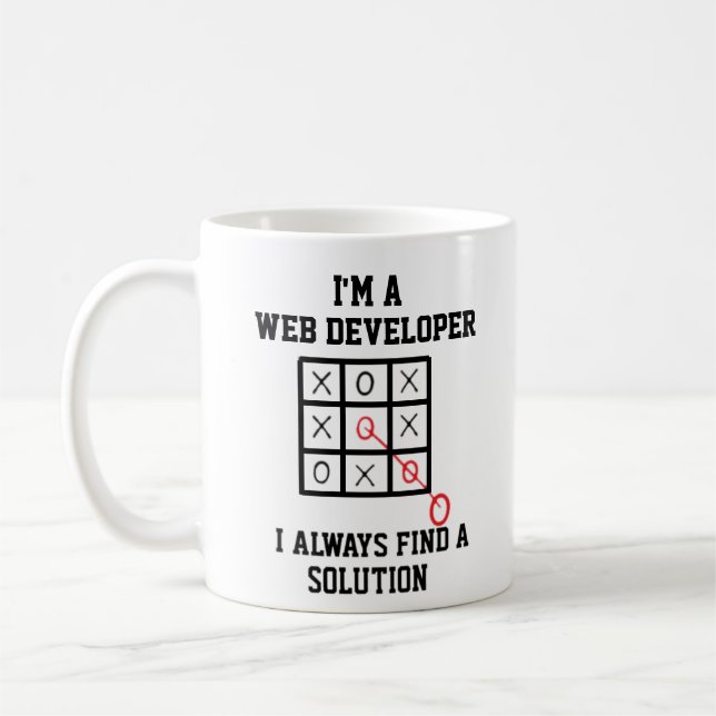 Im A Web Developer I Always Find A Solution Mug (Left)