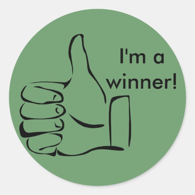 I'm a winner! Thumbs up Stickers (Front)