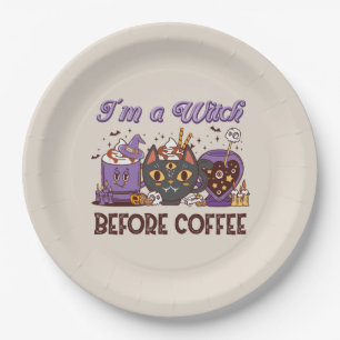 I'm A Witch Before Coffee - Coffee Lover Paper Plate