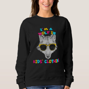 I'm A Wolf In Kids' Clothing Colourful Text Sweatshirt
