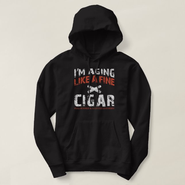 I'm Aging Like A Fine Cigar Old Man Drinking Tee (Design Front)
