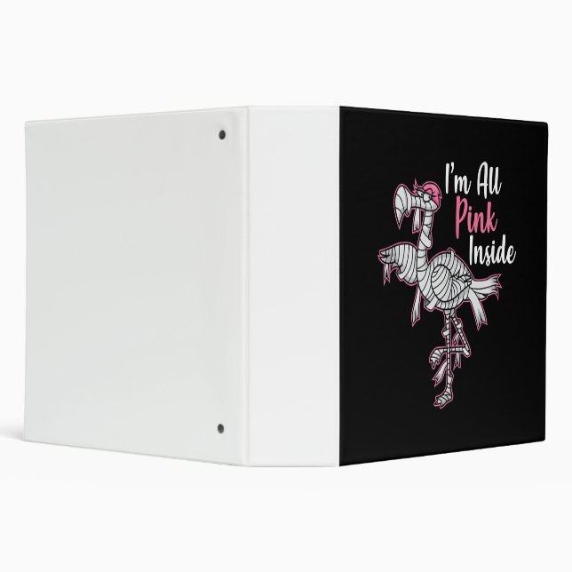 Im All Pink Inside Funny Halloween Flamingo Gift Binder (Background)
