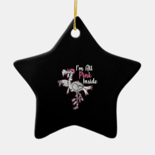 Im All Pink Inside Funny Halloween Flamingo Gift Ceramic Ornament