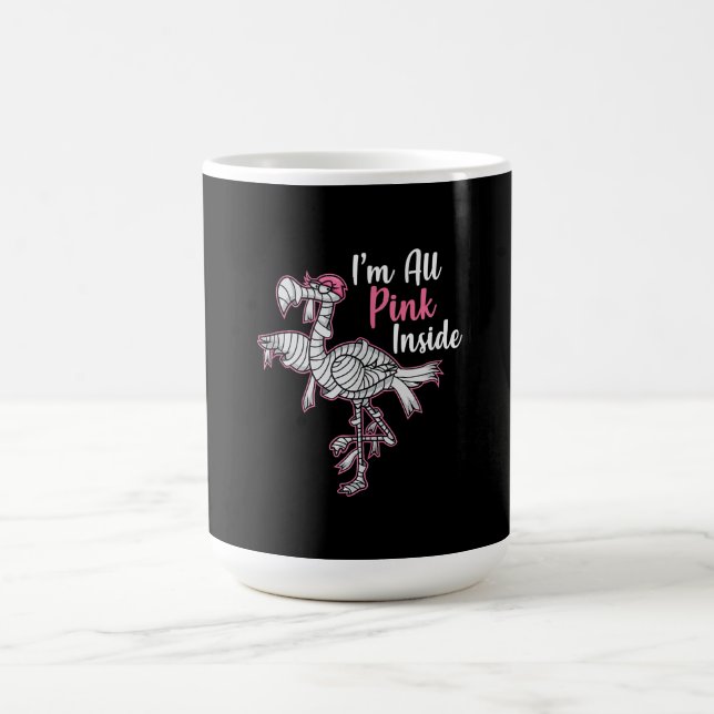 Im All Pink Inside Funny Halloween Flamingo Gift Coffee Mug (Center)