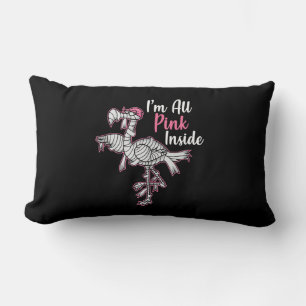 Im All Pink Inside Funny Halloween Flamingo Gift Lumbar Pillow
