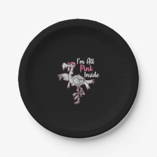 Im All Pink Inside Funny Halloween Flamingo Gift Paper Plate