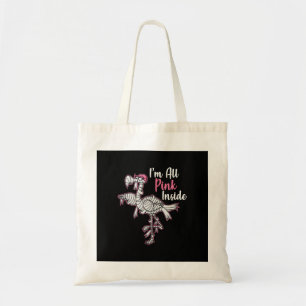 Im All Pink Inside Funny Halloween Flamingo Gift Tote Bag