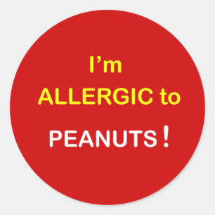 I'm Allergic - PEANUTS. Classic Round Sticker