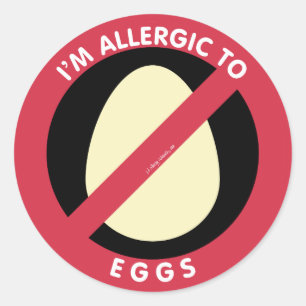 I'm Allergic To Eggs Food Allergy Symbol Kids Classic Round Sticker