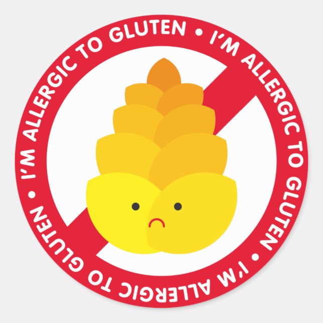 I'm allergic to gluten! classic round sticker (Front)