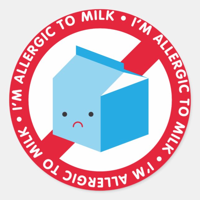 I'm allergic to milk! classic round sticker (Front)