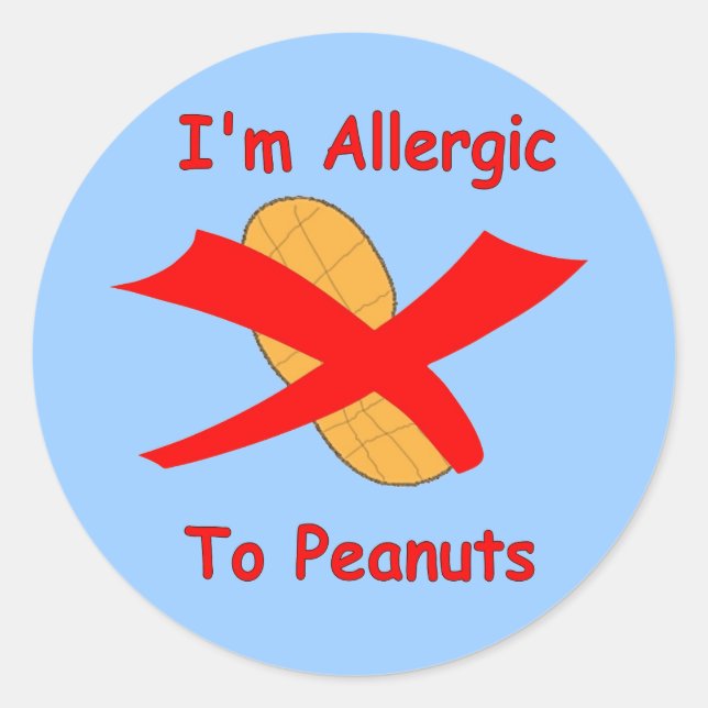 I'm Allergic to Peanuts Blue Sticker (Front)