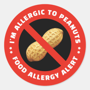 I'm allergic to peanuts food alert classic round sticker