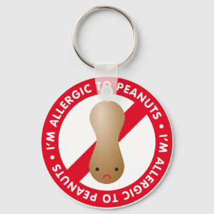 I'm allergic to peanuts! Peanut allergy Keychain