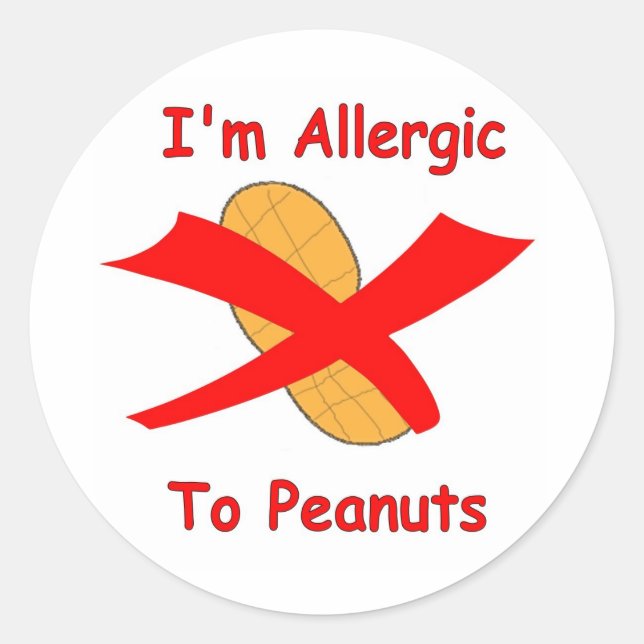 I'm Allergic to Peanuts Stickers white (Front)