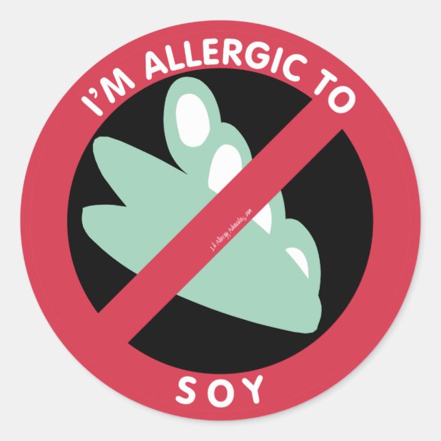 I'm Allergic To Soy Kids Allergy Symbol Classic Round Sticker (Front)