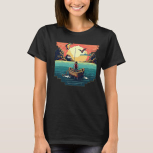 I'm an angler with a boat and go fishing pixel art T-Shirt
