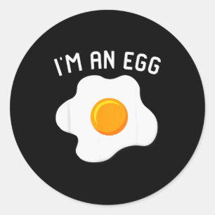 I'm An Egg Costume Funny Halloween Present Fried E Classic Round Sticker