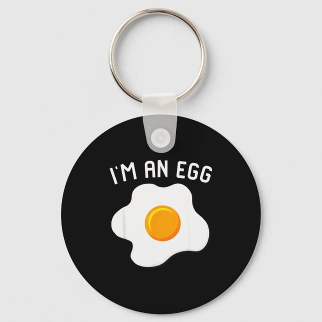 I'm An Egg Costume Funny Halloween Present Fried E Keychain (Front)