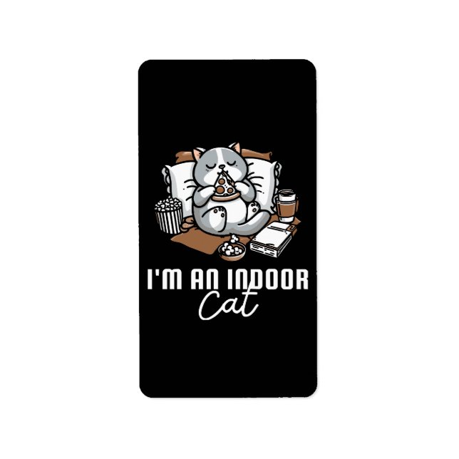 I'm an indoor cat - Introvert cat Label (Front)