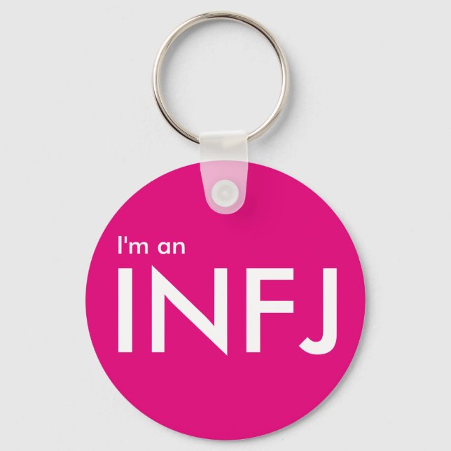 I'm an INFJ - Personality Type Pink Keychain (Front)