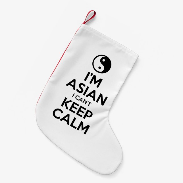 I'm Asian I Can't Keep Calm Small Christmas Stocking (Front (Hanging))