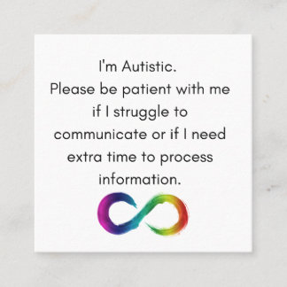 I'm Autistic- Communication Card