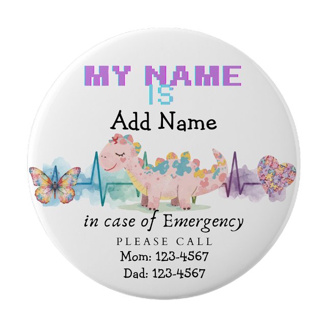 I'm autistic Emergency contacts Pin Badge (I'm autistic Emergency contacts Pin Badge)
