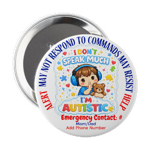I'm autistic non verbal pin Button badge