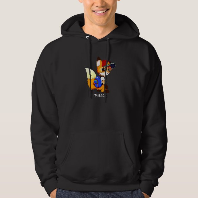 I'M BACK Cute Baby Fox Backpack Baseball Cap Back  Hoodie (Front)