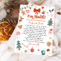 I'm Back Elf Arrival Elf Return Christmas Letter 