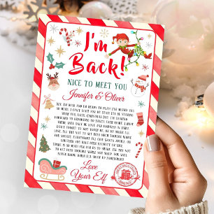 I'm Back Elf Arrival Letter Return Elf Christmas   Invitation