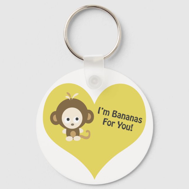 Im Bananas for You Monkey Keychain (Front)