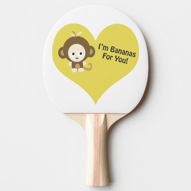 Im Bananas for You Monkey Ping Pong Paddle (Front)