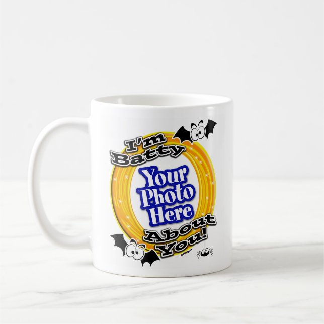 I'm Batty About You Crazy Eyes Photo White Coffee Mug (Left)