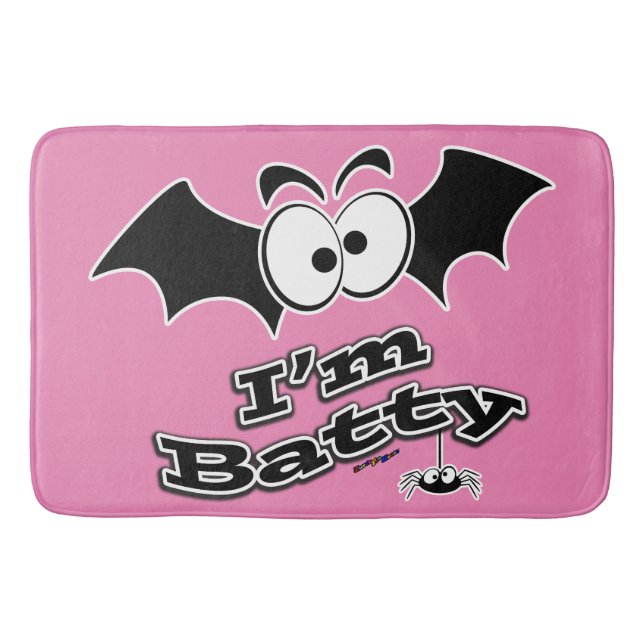 I'm Batty Crazy Eyes Bath Mat (Front)