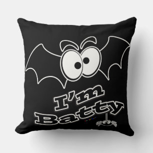 I'm Batty Crazy Eyes Throw Pillow